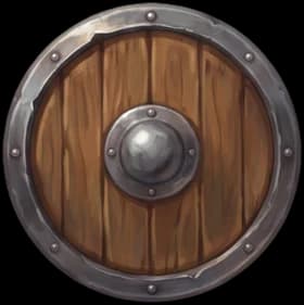 Round wooden shield